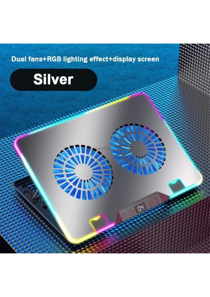 F36 Rgb Işıklı Oyun Dizüstü Bilgisayarı Soğutma Pedi, LCD Ekran, 7 Ayarlanabilir Açı, 11-17,3 Inç Dizüstü Bilgisayarlar Için 2 USB Bağlantı Noktası (Yurt Dışından)
