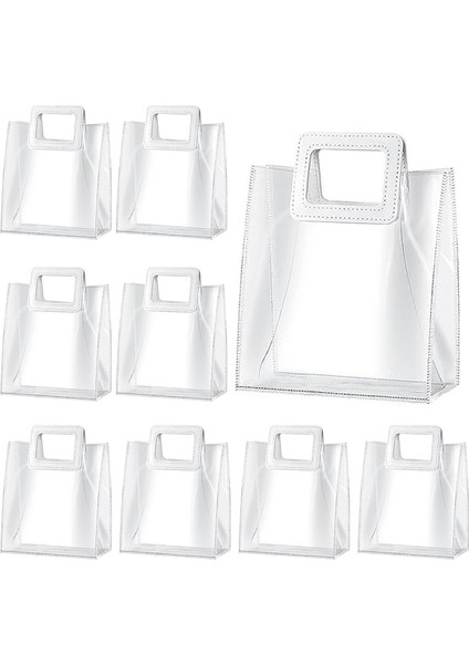 10'lu Paket Düğün Şeffaf Hediye Çantası, Ağır Hizmet Saplı Şeffaf Hediye Çantaları, Düğün Için Pvc Hediye Paketleme Çantaları, Şeffaf (Yurt Dışından)