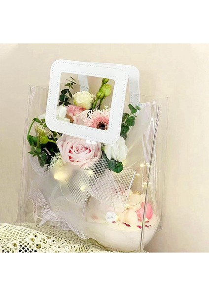 10'lu Paket Düğün Şeffaf Hediye Çantası, Ağır Hizmet Saplı Şeffaf Hediye Çantaları, Düğün Için Pvc Hediye Paketleme Çantaları, Şeffaf (Yurt Dışından) indirimleri