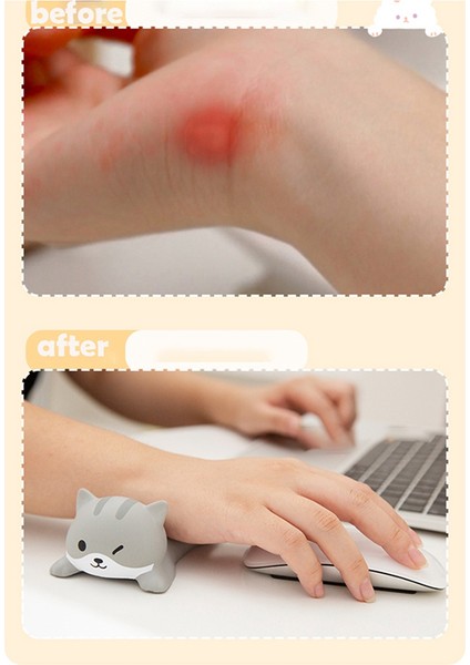 Ofis ve Oyun Kullanımı Için 4 Adet Ergonomik Kawaii Bilek Destekli Mouse Pad - Yavaş Yükselen Hafızalı Köpük Kol Desteği (Yurt Dışından)