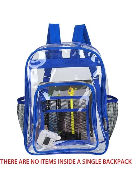 Şeffaf Omuz Çantası Unisex Moda Basit Büyük Kapasiteli Taşınabilir Sırt Çantaları Çok Fonksiyonlu Su Geçirmez Erkek Dişi Çeliği Çeliği: Mavi (Yurt Dışından)