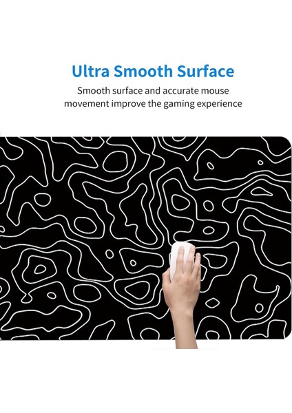 Masa Matı, Topografik Kontur Genişletilmiş Büyük Mouse Pad Bilgisayar Klavye Mouse Matı Kaymaz Tabanlı (31,5X11,8 Inç) D (Yurt Dışından) fırsatları