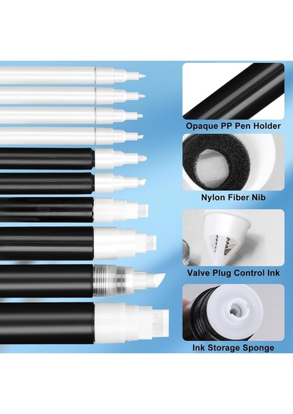 10'lu Paket Doldurulabilir Yapıştırıcı Kalemler Doldurulabilir Boya Kalemi 0,5 Mm-15 mm Boş Doldurulabilir Boya Çizim Kalemi (Yurt Dışından) modelleri
