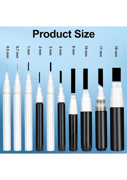 10'lu Paket Doldurulabilir Yapıştırıcı Kalemler Doldurulabilir Boya Kalemi 0,5 Mm-15 mm Boş Doldurulabilir Boya Çizim Kalemi (Yurt Dışından) fırsatları