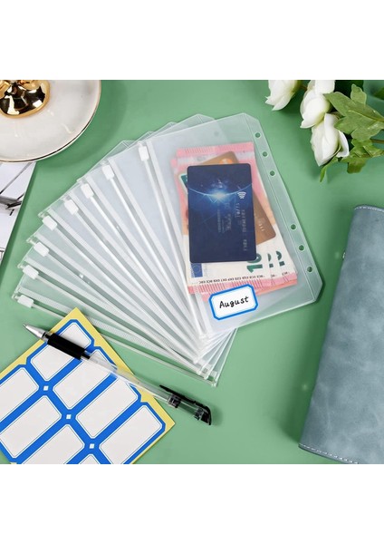 50 Adet A6 Klasör Cepleri 6 Delikli Klasör Kesesi Fermuarlı Klasörler 6 Halka Klasör Pvc Nakit Bütçe Zarfları Fermuarlı Çanta (Yurt Dışından) fırsatları
