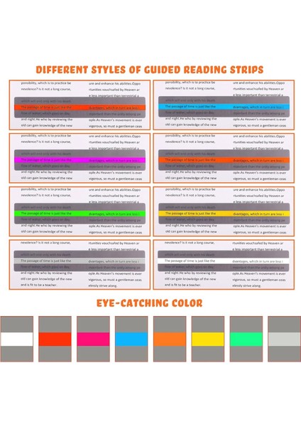 100 Paket Okula Dönüş Rehberli Okuma Şeritleri Çizgi Okuyucu Vurgulama Şeritleri Üst Üste Vurgulama Ayraçları Öğrenciler Için Yardım (Yurt Dışından) modelleri