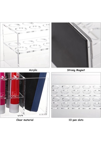 Manyetik Kuru Silinebilir Kalem Tutucu Şeffaf Akrilik Manyetik Kalem Tutucu 10 Yuva ve Silgi Tutucu Kalem Kalem Tutucu (Yurt Dışından) fırsatları