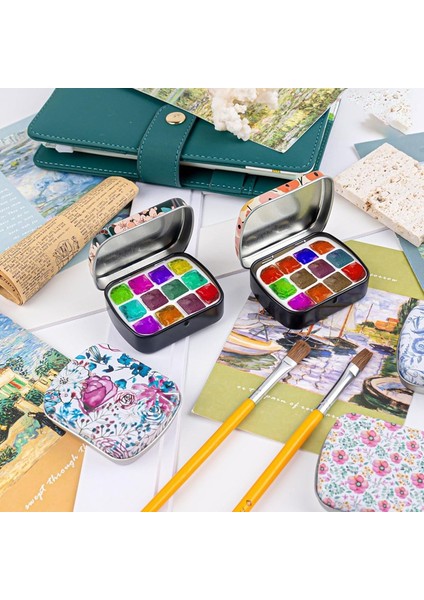 16'lı Paket Mini Boş Suluboya Paleti Teneke Kutu Suluboya Paleti 12 Hazneli Seyahat Için Suluboya (Yurt Dışından) fırsatları