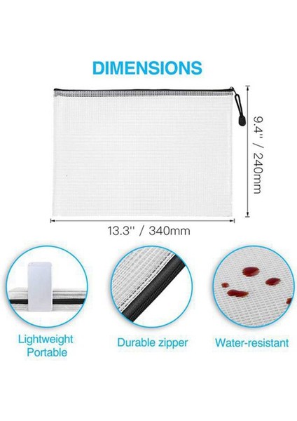 12 Adet Fermuarlı Dosya Çantası A4 Fermuarlı File Çanta Masa Oyunu Saklama Çantası Pvc Dosya Çantası Ofis Malzemeleri Saklama Çantası (34CMX24CM) (Yurt Dışından) fırsatları