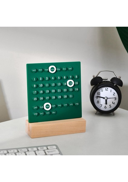 Ahşap Masa Takvimi Takvim Retro Ev Hediyeleri, Ay Tarih Gösterimi, Ofis Için Masa Dekorasyonları, Yeşil (Yurt Dışından) fırsatları