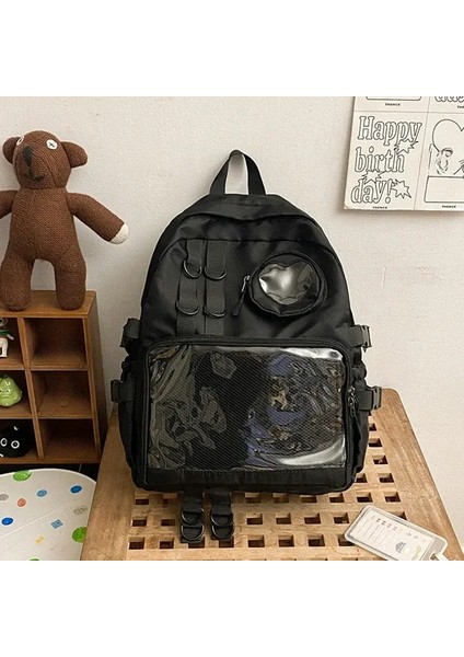 Genç Kız Için Kolaj Tarzı Okul Çantası Itabag Kawaii Sırt Çantası Şeffaf Aşk Kalp Jk Sırt Çantası Kadınları Yeni Dizüstü Bilgisayar Bagcolor: Siyah (Yurt Dışından)