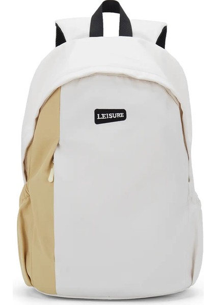 Erkekler Dizüstü Bilgisayar Sırt Çantası Genç Kızlar, Katı Kolej Okulu Sırt Çantası Hafif Kitap Çantası, Seyahat Dalı Sırt Çantası Erkek Kadınlar Renk: Beyaz Sarı (Yurt Dışından)