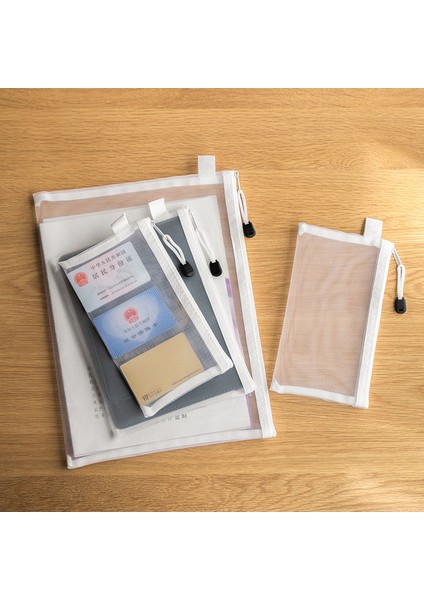 9 Parçalı Ofis Örgü Belge Çantası Seti A4 / A5 / A6 Şeffaf Veri Çantası Kalem Kutusu (Yurt Dışından) modelleri