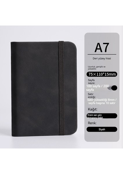 Yeni Kalınlaşmış Deri Yüzey Su Geçirmez Deri Hissediyorum Deri Mini Notebook A7 Küçük Notebook Artı (Yurt Dışından)