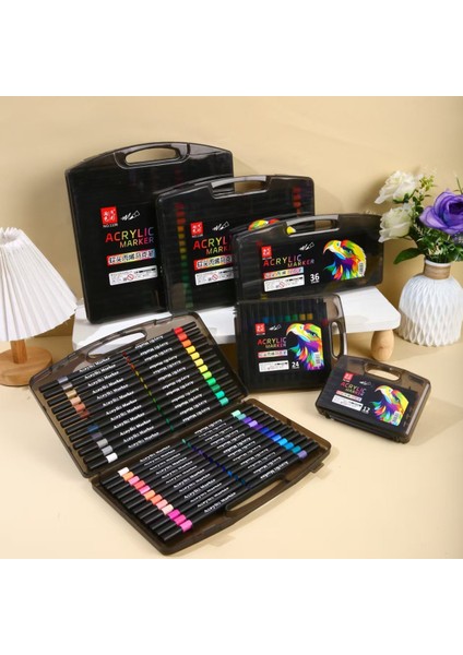 Küçük Siyah Kutu Akrilik Işaretleyici Yumuşak Uçlu Suluboya Kalem Geçirimsiz Kağıt Katlanabilir Renkli Kalem Sanatı Özel (Yurt Dışından) fiyatları