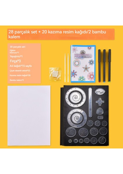 Yeni 28 Parçalı Set Çok Işlevli Kaleydoskop Cetveli (Yurt Dışından)