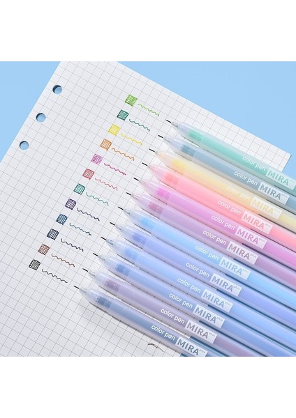 Şeker Rengi 12 Sayım 12 Renk Öğrenci Basit Jel Kalem 0.5mm (Yurt Dışından)