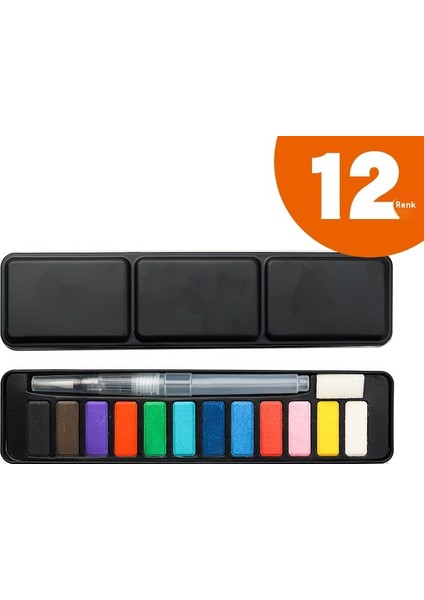 12 Renk Katı Suluboya Boya (Yurt Dışından)
