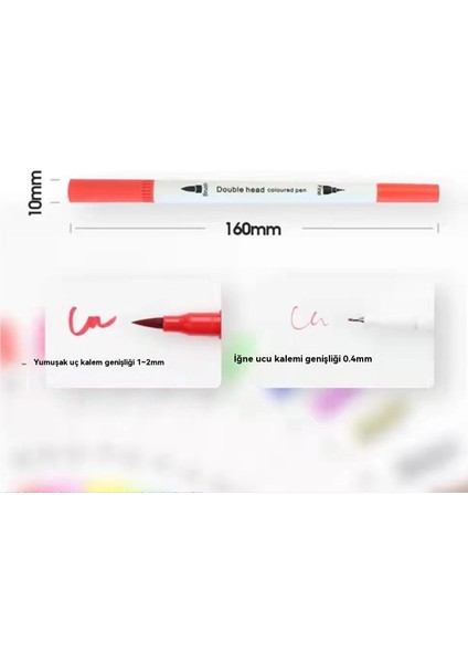 24 Renkli Çift Uçlu Suluboya Kalem Seti Yıkanabilir Çevre Dostu Sanat Boyama Su Bazlı Çizgi Kalem (Yurt Dışından) modelleri