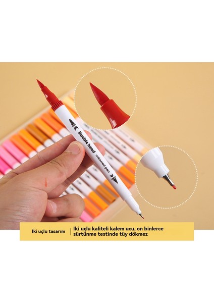 24 Renkli Çift Uçlu Suluboya Kalem Seti Yıkanabilir Çevre Dostu Sanat Boyama Su Bazlı Çizgi Kalem (Yurt Dışından) fırsatları