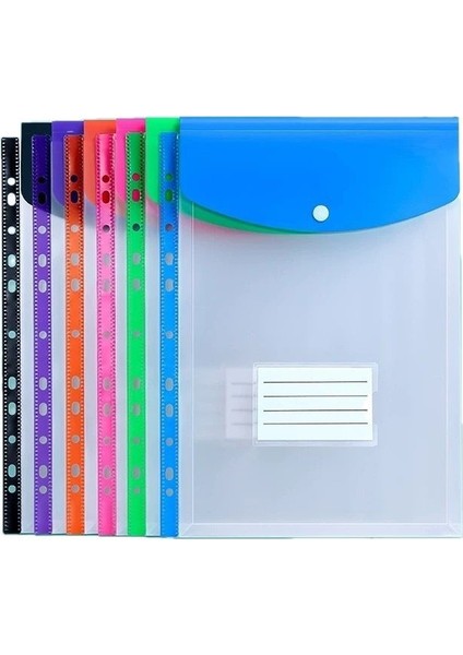 6 A4 Boyutu Bağlayıcı Delik Şeffaf Belge Çantası Su Geçirmez Dosya Çantası Resmi Belge Çantası (Yurt Dışından)