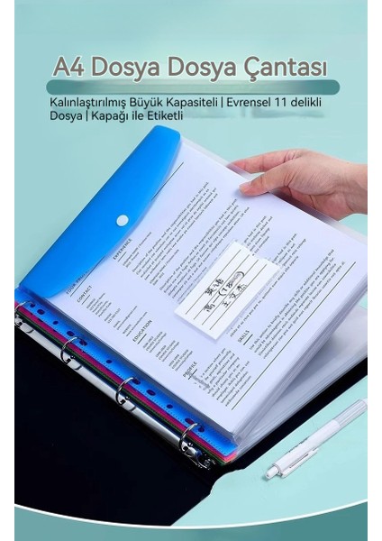 6 A4 Boyutu Bağlayıcı Delik Şeffaf Belge Çantası Su Geçirmez Dosya Çantası Resmi Belge Çantası (Yurt Dışından) fiyatları