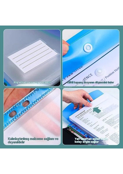 6 A4 Boyutu Bağlayıcı Delik Şeffaf Belge Çantası Su Geçirmez Dosya Çantası Resmi Belge Çantası (Yurt Dışından) fırsatları