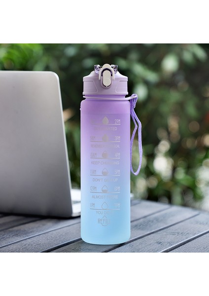 Yeni 750ML Degrade Su Şişesi Saman Bardağı (Yurt Dışından)