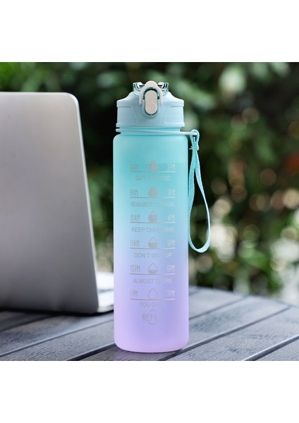 Yeni 750ML Degrade Su Şişesi Saman Bardağı (Yurt Dışından)