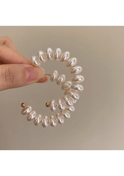 Yeni Fransız Retro Inci Geometrik Küpe Atılı Moda Mizaç Küpe Niş Işık Lüks Broş Takı (Yurt Dışından)