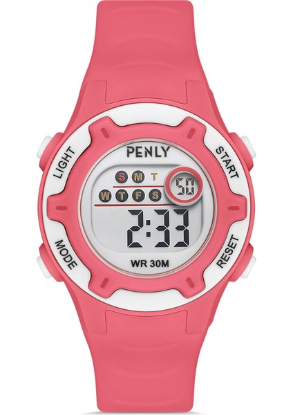 Dijital Çocuk Kol Saati 8212 Model Pembe +4 Renk Kronometre-Alarmlı 5ATM Su Geçirmez