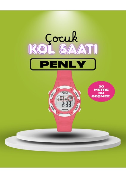 Dijital Çocuk Kol Saati 8212 Model Pembe +4 Renk Kronometre-Alarmlı 5ATM Su Geçirmez fiyatları