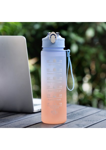 Yeni 750ML Degrade Su Şişesi Saman Bardağı (Yurt Dışından)