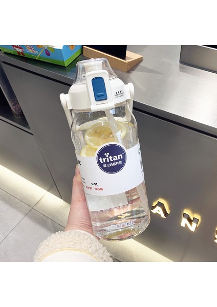 1500ML Büyük Kapasiteli Tritan Su Bardağı Yaz Yüksek Değerli Spor Saman Bardağı (Yurt Dışından)