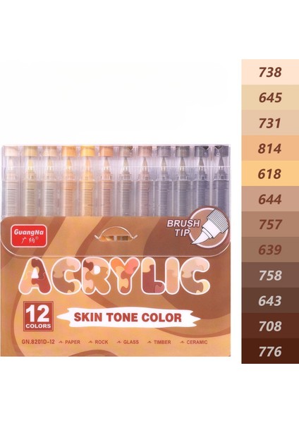 12 Renkli Düz Sıvı Akrilik Işaretleyici Sanat Dıy El Boyaması Grafiti Yumuşak Uçlu Kalem (Yurt Dışından)