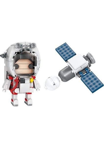Astronot Kare Kafa Bebek Havacılık Serisi Yapı Taşı Montajı (Yurt Dışından)
