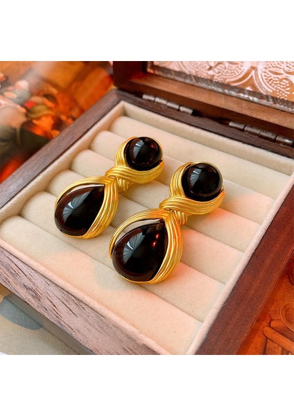 Yeni Bilezik Broş Küpe Gümüş Iğne Yağ Damlası Çiçekler Geometrik Küpe Fransız Retro Moda Mizaç Takı Broş Bilezik (Yurt Dışından)