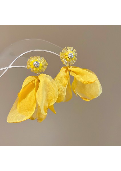 Yeni Gümüş Iğne Çiçek Kolye Küpe Tatil Tarzı Küpe Mori Taze Broş Sınıf Dekoratif Tatlı Küpe (Yurt Dışından)