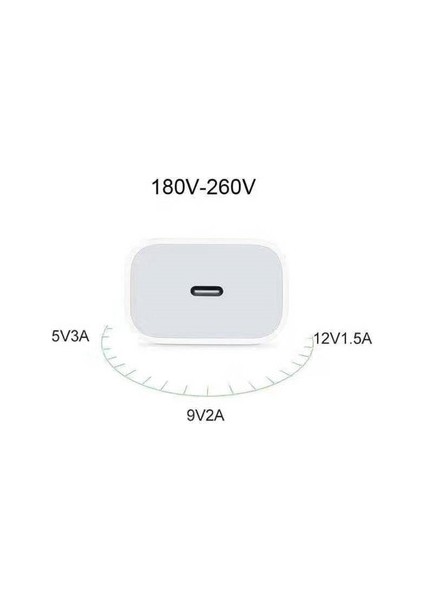 Apple iPhone 11-12-13-14 Pro Promax Uyumlu 18W Hızlı Şarj Cihazı ve 1 Metre USB C Lightning Şarj Kablosu Set indirimleri