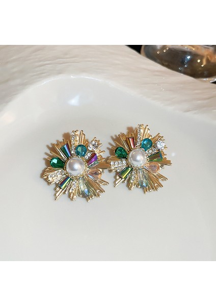 Yeni Fransız Retro Inci Geometrik Küpe Atılı Moda Mizaç Küpe Niş Işık Lüks Broş Takı (Yurt Dışından)