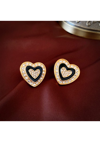 Yeni Bilezik Broş Küpe Gümüş Iğne Yağ Damlası Çiçekler Geometrik Küpe Fransız Retro Moda Mizaç Takı Broş Bilezik (Yurt Dışından)