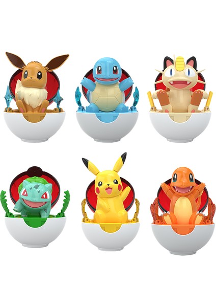 Pokemon Şekil Bulbasaur Eevee Charmander Squirtle Pikachu Piplup Cubone Mimikyu Jigglypuff Poke Topu Pokeball Oyuncak Süs Bebek (Yurt Dışından) fiyatları
