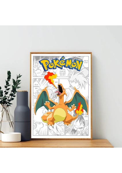 Pokemon Çevre Birimleri Posterler Pikachu Bulbasaur Charicanvas Canvas Tuval Boyama Anime Duvar Sanatı Baskılar Çocuk Odası Dekor Hediyeler Oyuncak (Yurt Dışından)