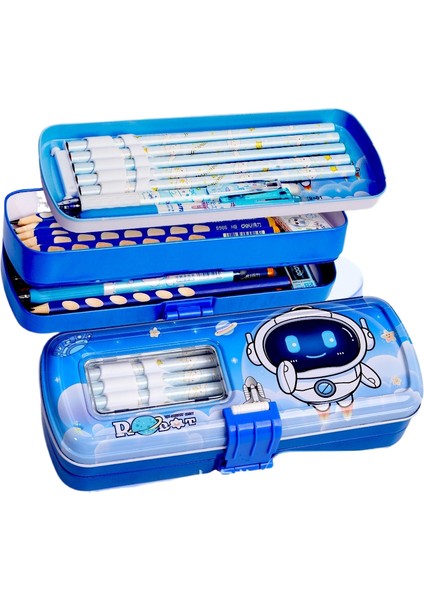 Kırtasiye Kutusu Çocuk Üç Katmanlı Kalem Kutusu Büyük Kapasiteli Ilkokul Öğrenci Kalem Kutusu (Yurt Dışından)