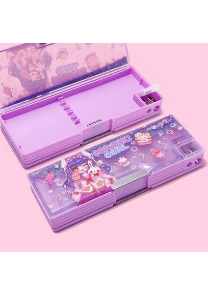 Kırtasiye Kutusu Ilkokul Öğrencileri Çift Taraflı Manyetik Kapaklı Kalem Kutusu (Yurt Dışından)