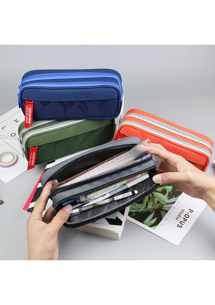 Büyük Kapasiteli Ilk ve Ortaokul Öğrencileri Çift Katmanlı Çok Fonksiyonlu Kırtasiye Çantası Kalem Çantası Kalem Kutusu (Yurt Dışından) fırsatları