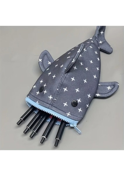 Köpekbalığı Kalem Kutusu Büyük Kapasiteli Kalem Kutusu Öğrenci Kırtasiye Saklama Çantası (Yurt Dışından) fiyatları