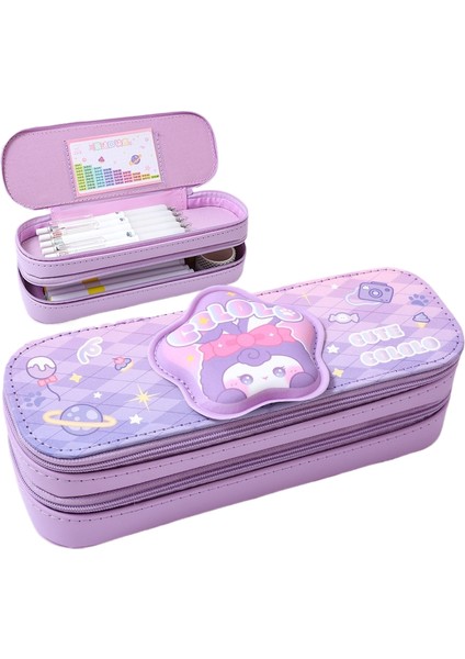 Kalem Kılıfı Çift Katmanlı Kırtasiye Çantası Kalem Kutusu (Yurt Dışından)