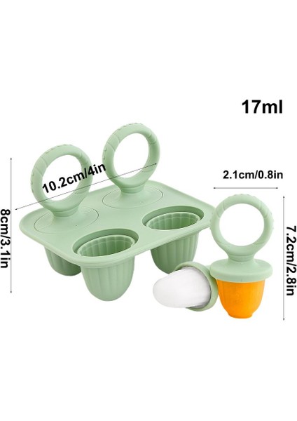 Silikon Popsicle Kalıp 4 Delik Bebek Diş Çıkarma Diş Kaşıyıcınız Popsicle Dondurma Kalıp Popsicle Buz Bebek Maması Saklama Kabı (Yurt Dışından)