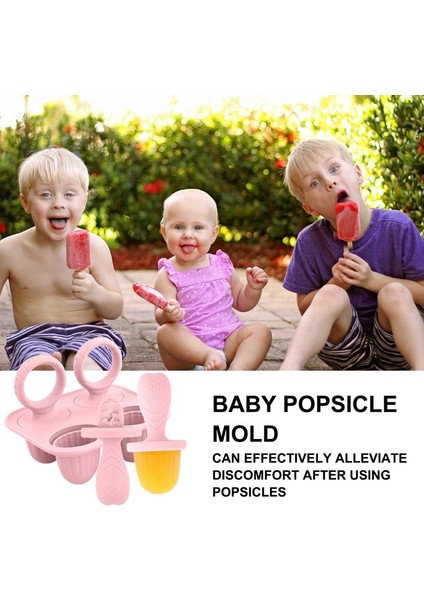 Silikon Popsicle Kalıp 4 Delik Bebek Diş Çıkarma Diş Kaşıyıcınız Popsicle Dondurma Kalıp Popsicle Buz Bebek Maması Saklama Kabı (Yurt Dışından) fırsatları